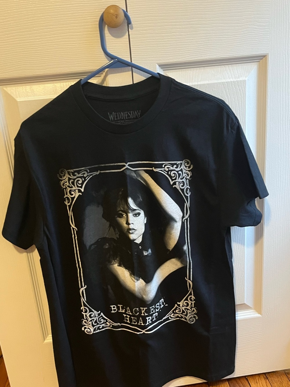 Wednesday Addams "Blackest Heart" Graphic Tee - Black